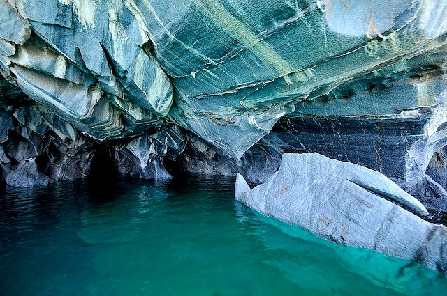 Marble Caves at General Carrera Lake in Patagonia