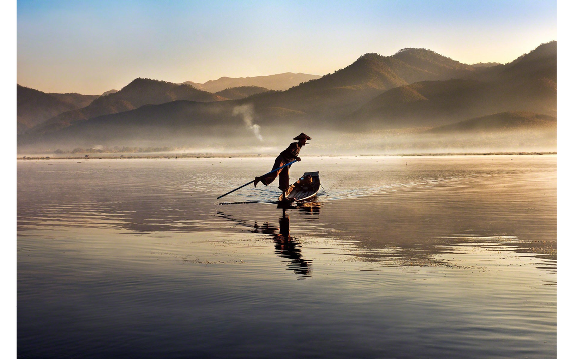 Intha Fisherman on Inle Lake, Burma, 2011