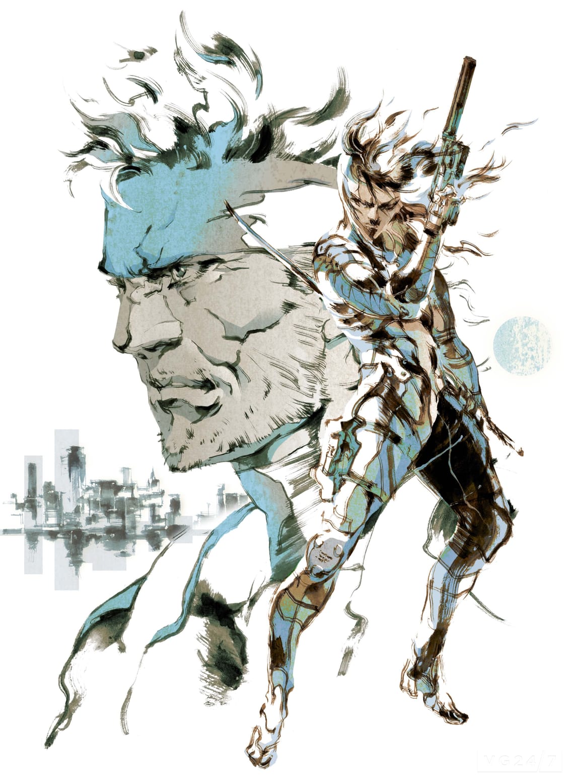 Solid Snake & Raiden by Yoji Shinkawa