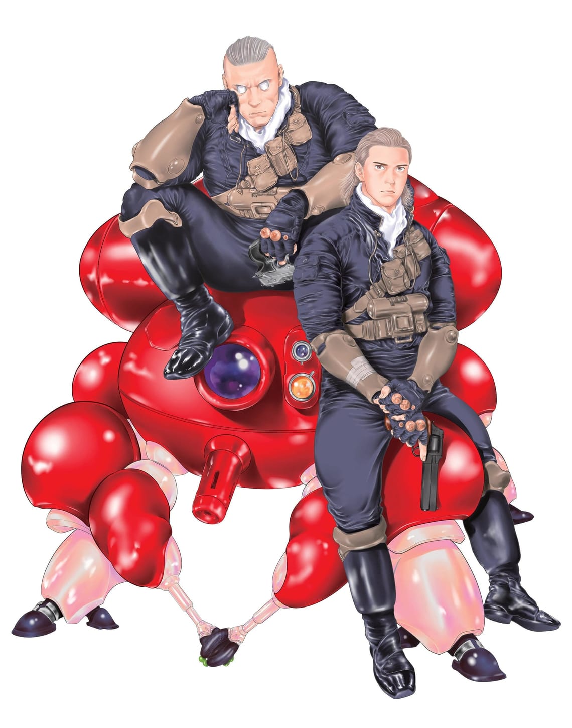 Batou and Togusa illustrated by Yuki Yoshimoto